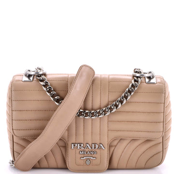 Prada Chain Flap Shoulder Bag Diagramme Quilted Leather Medium