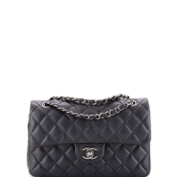 Chanel Classic Double Flap Bag Quilted Iridescent Caviar Small