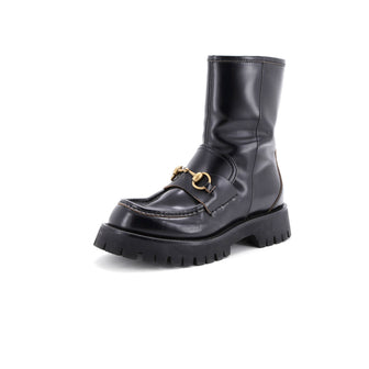 Gucci Women's Harald Horsebit Platform Ankle Boots Leather