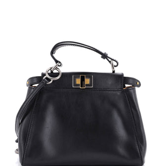 Fendi Peekaboo Bag Leather with Calf Hair Interior Mini
