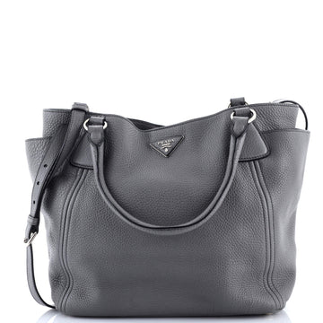 Prada Side Pocket Convertible Tote Vitello Daino Large