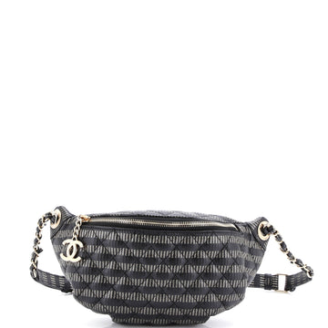 Chanel Banane Waist Bag Metallic Striped Caviar