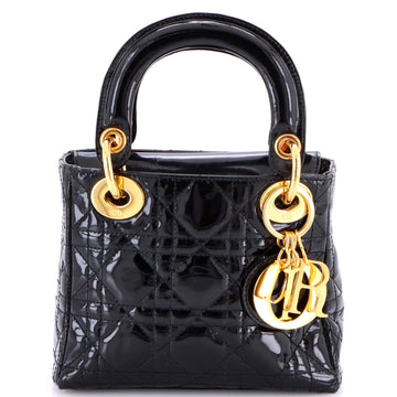 Christian Dior Vintage Lady Dior Bag Cannage Quilt Patent Mini