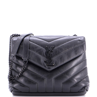 Saint Laurent Loulou Shoulder Bag Matelasse Chevron Leather Small