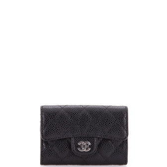 Chanel Classic Flap Card Case Quilted Caviar