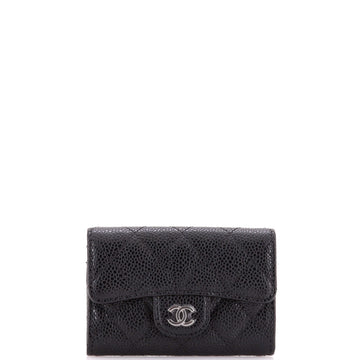 Chanel Classic Flap Card Case Quilted Caviar