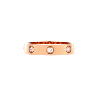Cartier Love Wedding Band 8 Diamonds Ring 18K Rose Gold with Diamonds