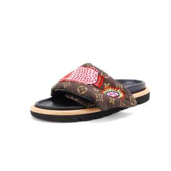 Louis Vuitton Women's Pool Pillow Comfort Mule Sandals Yayoi Kusama Faces Monogram Nylon