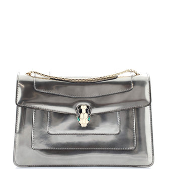 Bvlgari Serpenti Forever Shoulder Bag Metallic Leather Medium