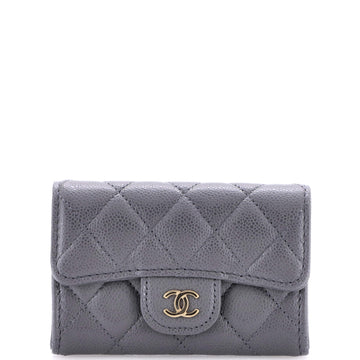 Chanel Classic Flap Card Case Quilted Caviar