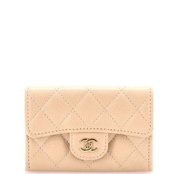 Chanel Classic Flap Card Case Quilted Caviar