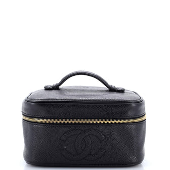 Chanel Vintage Timeless Cosmetic Case Caviar Medium