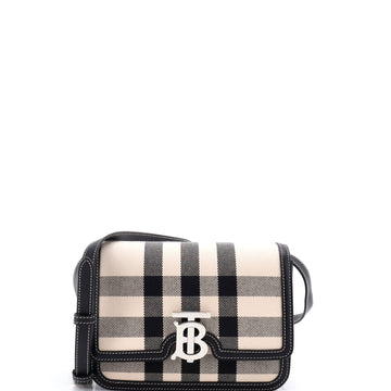 Burberry TB Flap Bag Check Canvas Small