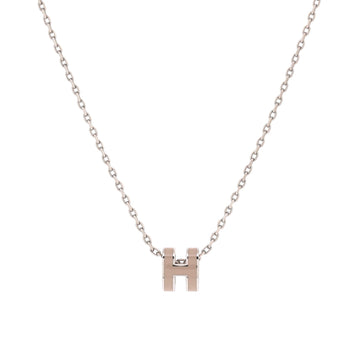 Hermes Pop H Pendant Chain Necklace Metal and Enamel Mini