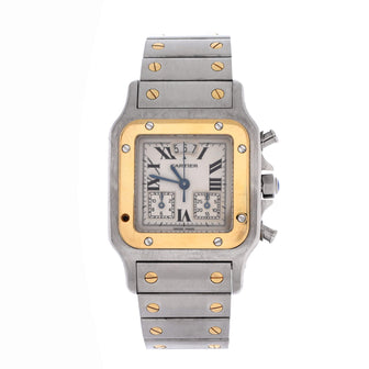 Cartier Santos de Cartier Galbee Chronograph Quartz Watch Stainless Steel and Yellow Gold 29