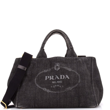 Prada Canapa Convertible Tote Denim Medium
