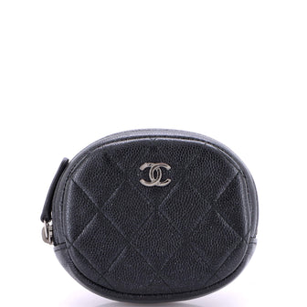 Chanel Classic Round Coin Purse Quilted Caviar