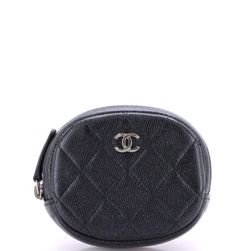 Chanel Classic Round Coin Purse Quilted Caviar