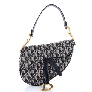 Christian Dior Saddle Handbag Oblique Canvas Medium