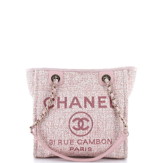 Chanel North South Deauville Tote Raffia with Glitter Detail Small