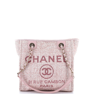 Chanel North South Deauville Tote Raffia with Glitter Detail Small