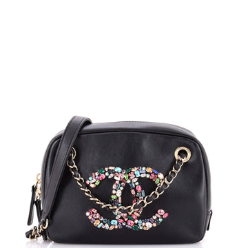 Chanel Giant Crystal CC Camera Bag Embellished Lambskin Small