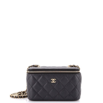 Chanel Classic Vanity Case with Chain Quilted Caviar Small