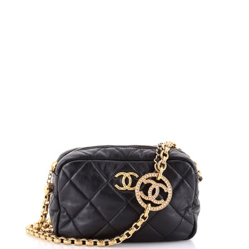 Chanel Pearl CC Medallion Camera Bag Quilted Lambskin Mini