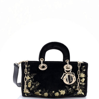 Christian Dior Lady D-Joy Bag Embroidered Velvet Medium