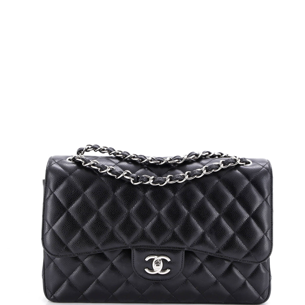 Classic Double Flap Bag Quilted Caviar Jumbo