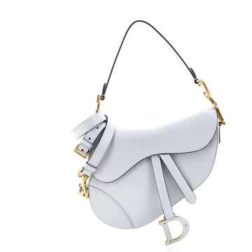 Christian Dior Saddle Handbag with Strap Leather Medium