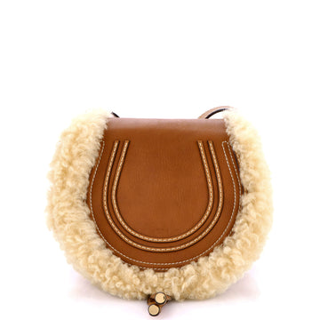 Chloe Marcie Crossbody Bag Leather and Shearling Mini