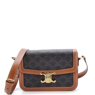 Celine Triomphe Shoulder Bag Triomphe Coated Canvas Medium