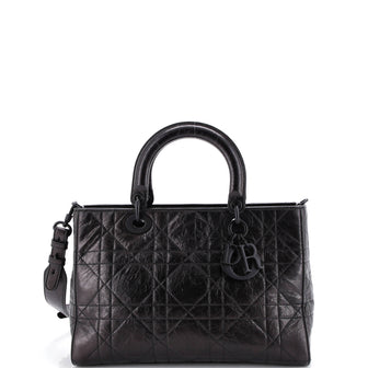 Christian Dior Ultra Matte Lady D-Sire Bag Macrocannage Crinkled Calfskin Medium