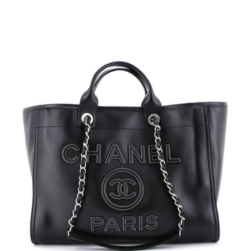 Chanel Deauville Tote Embossed Calfskin Large