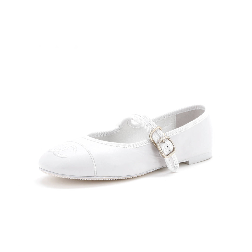 Women's CC Mary Jane Flats Embroidered Leather