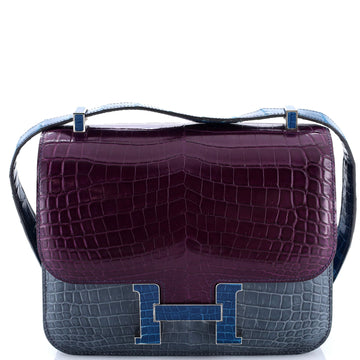 Hermes Constance Marquette Bag Tricolor Shiny Niloticus Crocodile 24