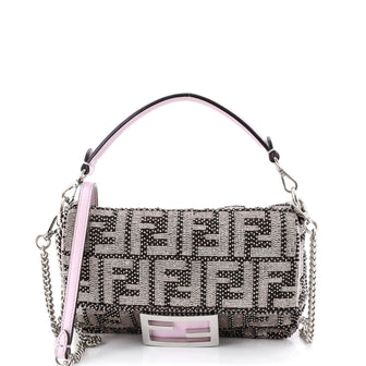 Fendi Baguette NM Bag Zucca Beaded Fabric Mini