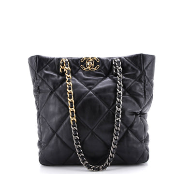 Chanel 19 Shopping Bag Quilted Leather Medium