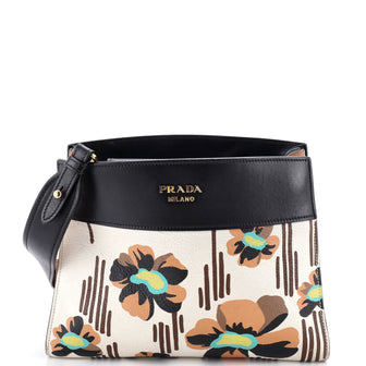 Prada Bibliotheque Shoulder Bag Printed Leather Small