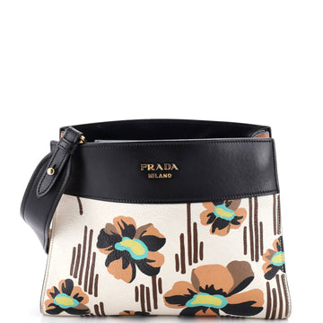 Prada Bibliotheque Shoulder Bag Printed Leather Small