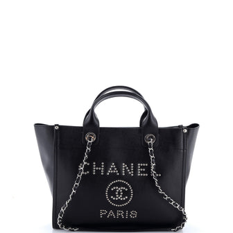 Chanel Deauville Tote Studded Caviar Small