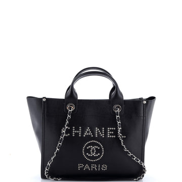Chanel Deauville Tote Studded Caviar Small