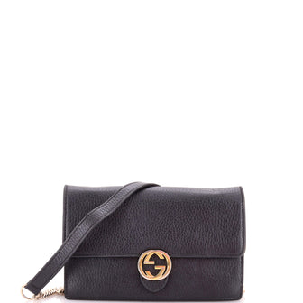 Gucci Interlocking Wallet on Chain Leather