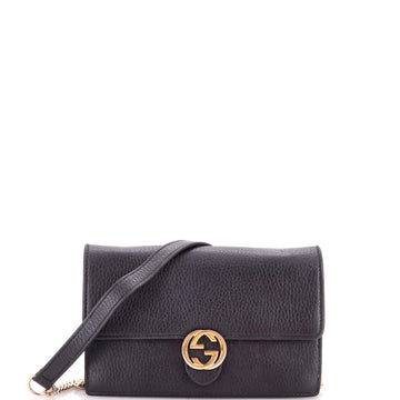 Gucci Interlocking Wallet on Chain Leather