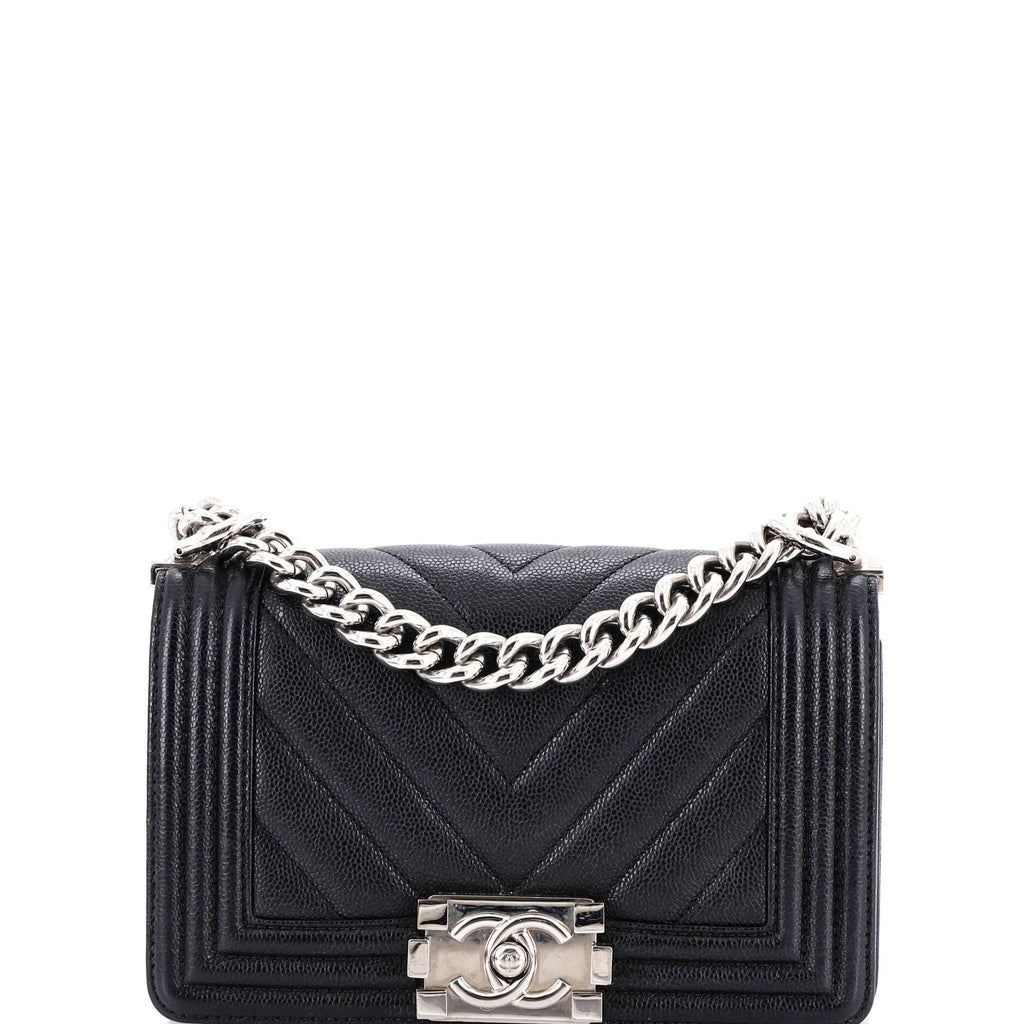 Boy Flap Bag Chevron Caviar Small