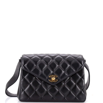 Chanel Vintage CC Flap Shoulder Bag Quilted Lambskin Small