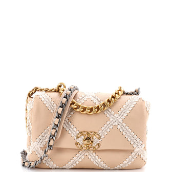 Chanel 19 Flap Bag Crochet Quilted Calfskin Medium