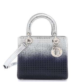 Christian Dior Lady Dior Bag Micro Cannage Ombre Metallic Calfskin Medium