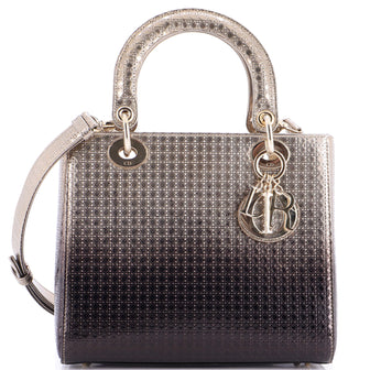 Christian Dior Lady Dior Bag Micro Cannage Ombre Metallic Calfskin Medium